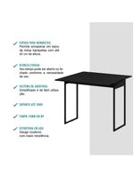 Conjunto Mesa Dobrável com 2 Banquetas Preto Carraro