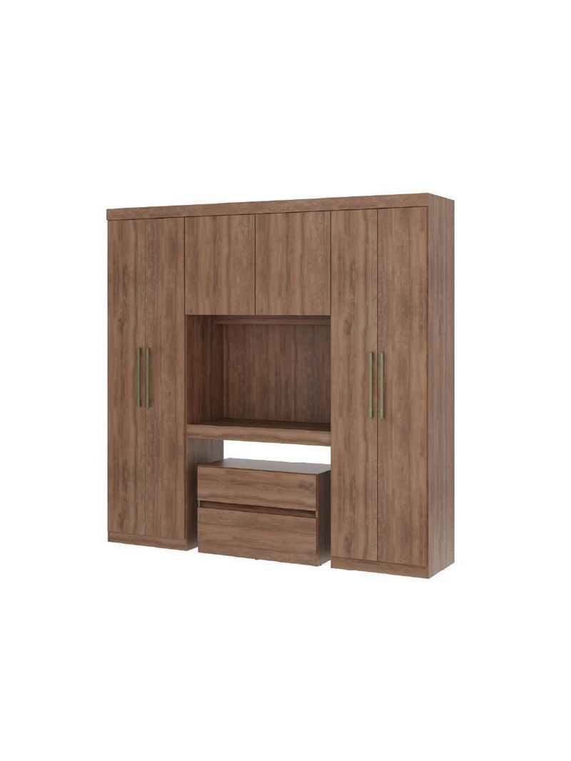 Guarda Roupa Solteiro 6 Portas 2 Gavetas Porto Carraro Freijó