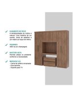 Guarda Roupa Solteiro 6 Portas 2 Gavetas Porto Carraro Freijó