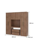 Guarda Roupa Solteiro 6 Portas 2 Gavetas Porto Carraro Freijó