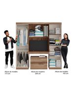 Guarda Roupa Solteiro 6 Portas 2 Gavetas Porto Carraro Freijó