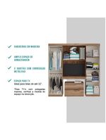 Guarda Roupa Solteiro 6 Portas 2 Gavetas Porto Carraro Freijó