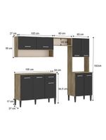 Armário Cozinha Compacta Arizona Essence Carraro - Carvalho-preto Carvalho-preto