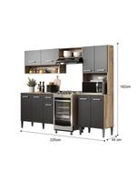 Armário Cozinha Compacta Arizona Essence Carraro - Carvalho-preto Carvalho-preto