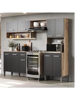 Armário Cozinha Compacta Arizona Essence Carraro - Carvalho-preto Carvalho-preto