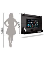 Painel TV Até 65" Com Prateleira 1,80m Preto