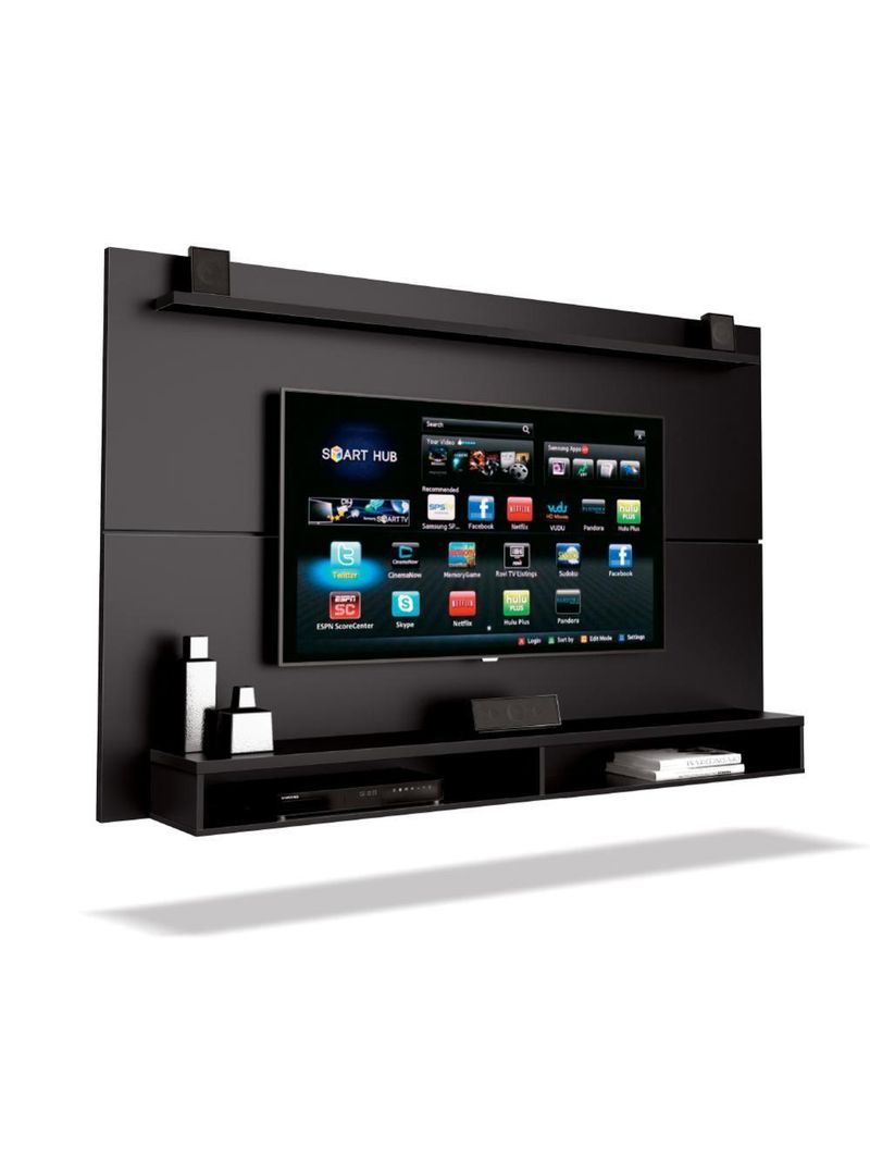 Painel TV Até 65" Com Prateleira 1,80m Preto