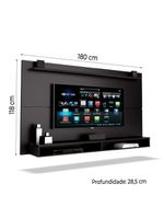 Painel TV Até 65" Com Prateleira 1,80m Preto