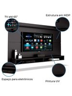Painel TV Até 65" Com Prateleira 1,80m Preto