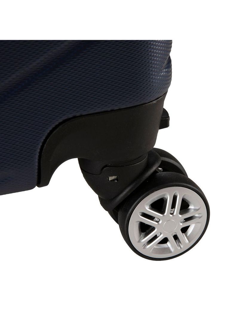 Mala de Bordo Pequena em Abs Yins Ys21158 Cadeado Integrado Rodas Duplas Giro 360º Azul P