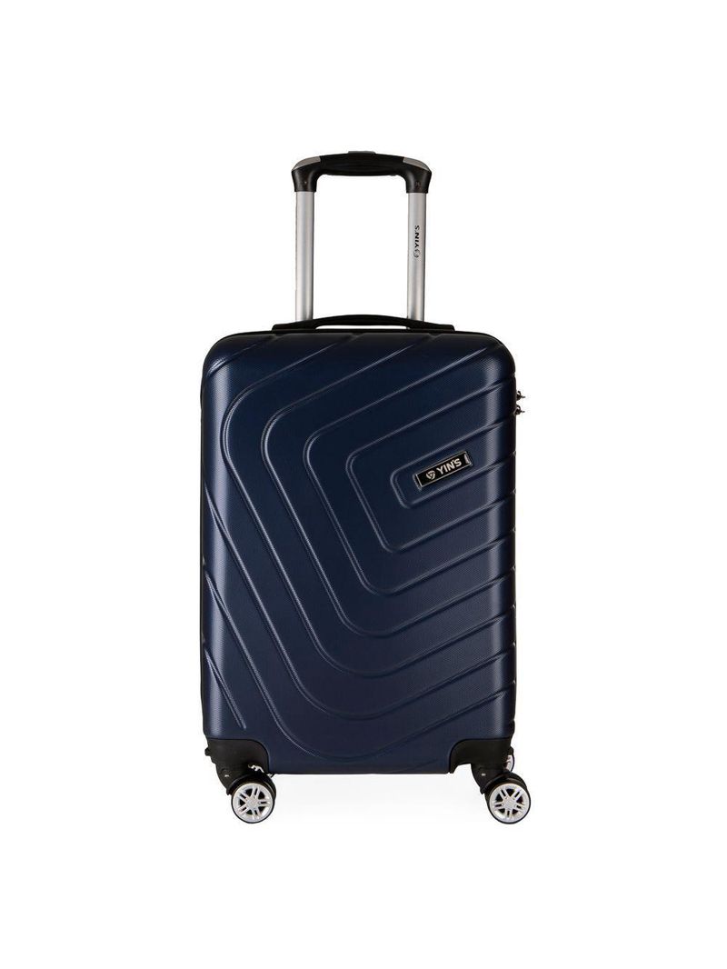 Mala de Bordo Pequena em Abs Yins Ys21158 Cadeado Integrado Rodas Duplas Giro 360º Azul P