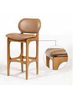 Kit 2 Banquetas Alta Estofada Rafine Madeira Castanho Impermeável Marrom