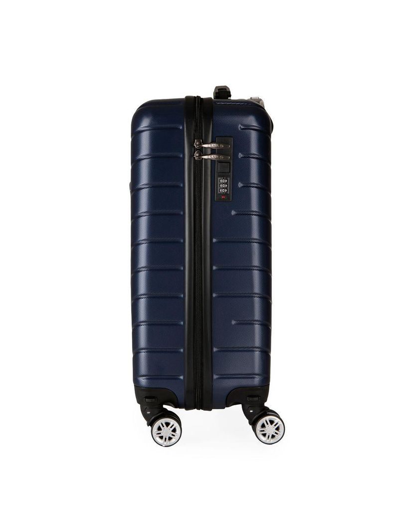 Mala de Bordo Pequena em Abs Yins Ys21158 Cadeado Integrado Rodas Duplas Giro 360º Azul P