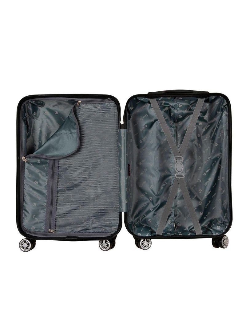 Mala de Bordo Pequena em Abs Yins Ys21158 Cadeado Integrado Rodas Duplas Giro 360º Azul P