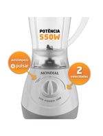 Liquidificador Mondial 1,5L Easy Power 550W L-550-W – 127V