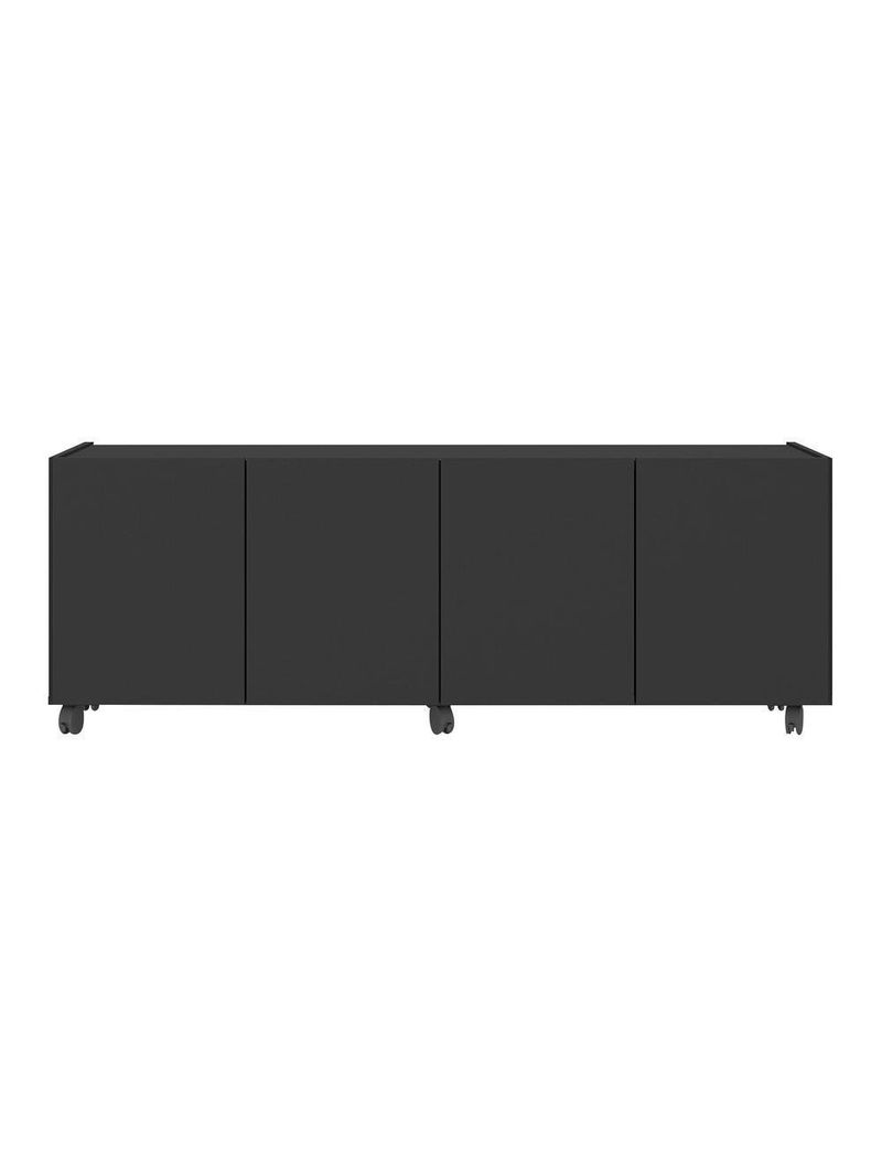 Rack para TV até 50" com 4 Portas e Rodízios – MP1069 Preto – Multimóveis