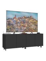 Rack para TV até 50" com 4 Portas e Rodízios – MP1069 Preto – Multimóveis