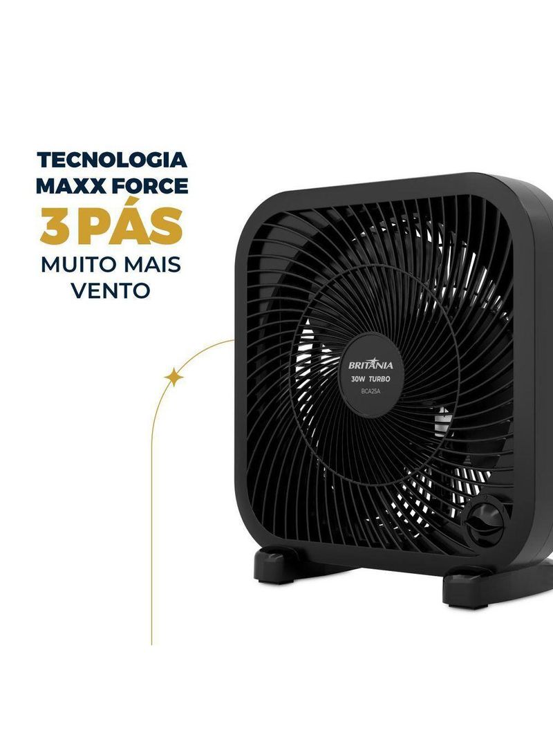 Ventilador Circulador Britânia 30W 3 Velocidades BCA25A 220V