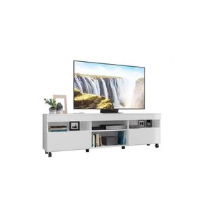 Rack Tv 65'' Com Rodízios 2 Portas Paris Multimóveis Branco