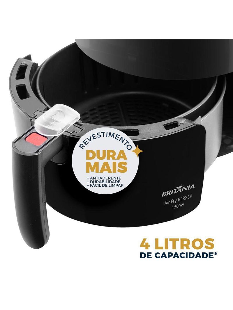 Air Fryer Britânia 3,5L Revestimento Antiaderente 1500W BFR25P 110V