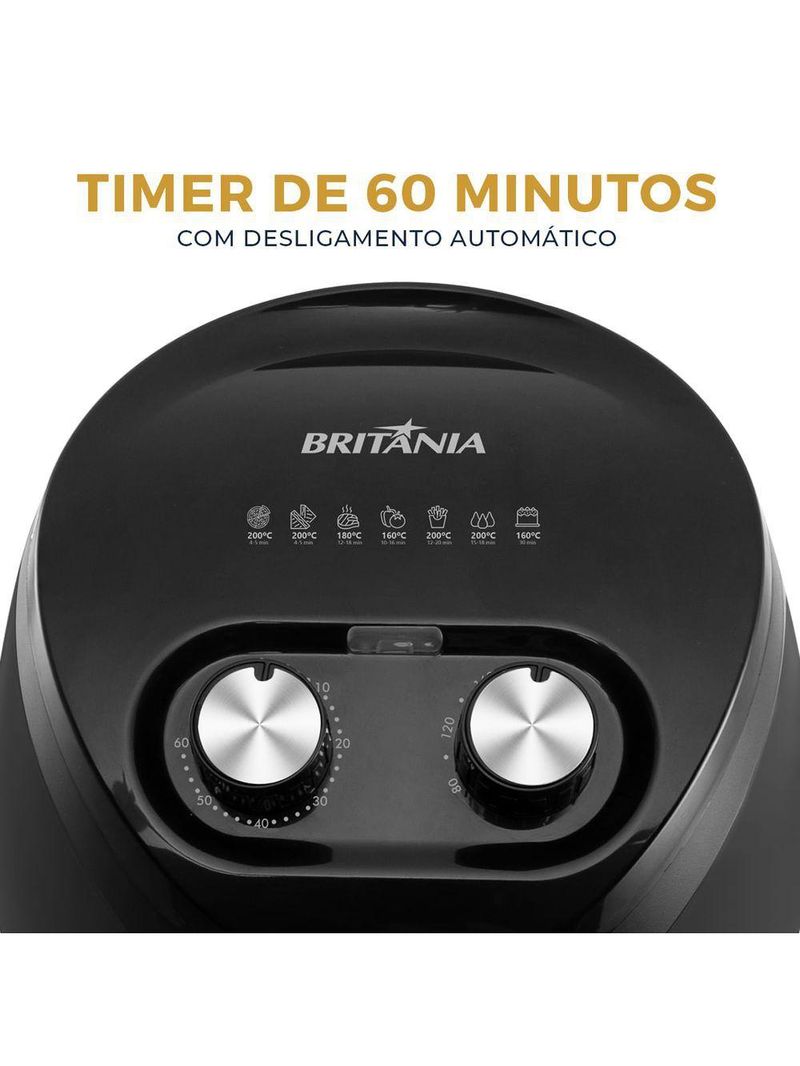 Air Fryer Britânia 3,5L Revestimento Antiaderente 1500W BFR25P 110V