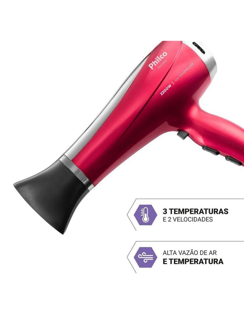 Secador de Cabelos Philco Bivolt 2200W PSC2300 Motor DC Bivolt