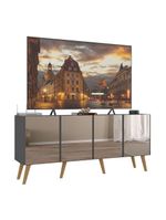 Rack TV Até 50 Polegadas Retrô com Espelhos MP1082 Grafite Natural