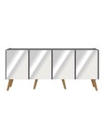 Rack TV Até 50 Polegadas Retrô com Espelhos MP1082 Grafite Natural