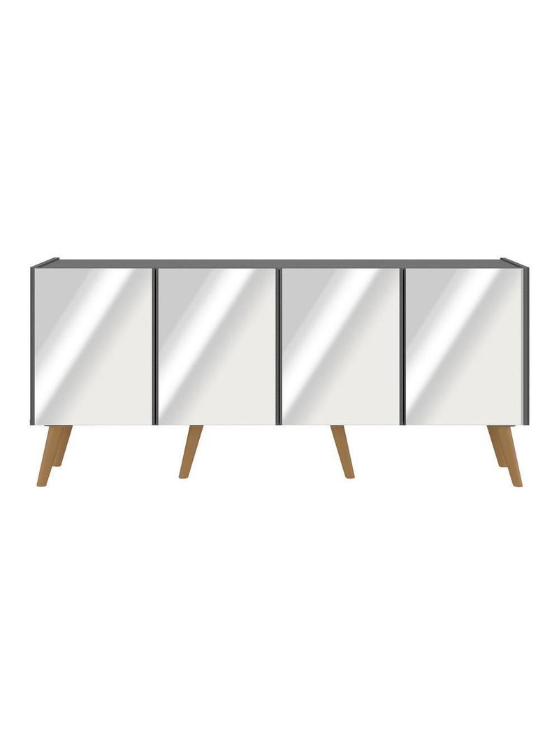 Rack TV Até 50 Polegadas Retrô com Espelhos MP1082 Grafite Natural