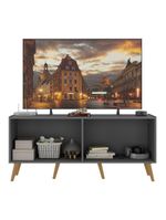 Rack TV Até 50 Polegadas Retrô com Espelhos MP1082 Grafite Natural