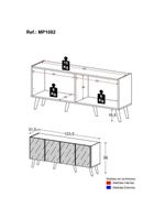 Rack TV Até 50 Polegadas Retrô com Espelhos MP1082 Grafite Natural