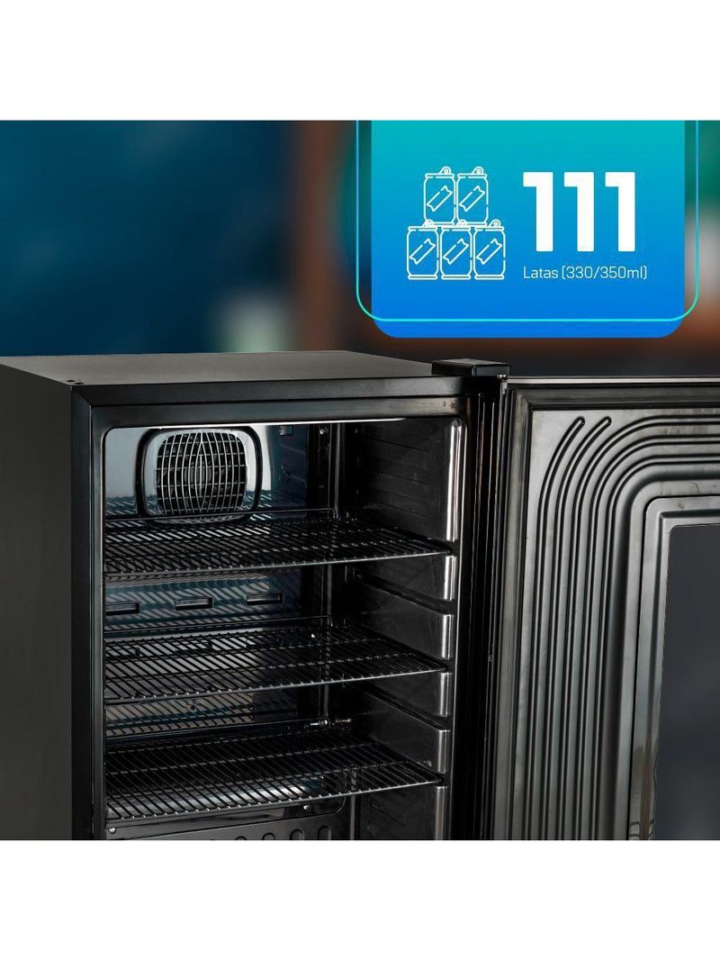 Cervejeira Expositor Vertical HQ 100 Litros Frost Free Inox Titanium HQ-100CEVPVFFI 127V