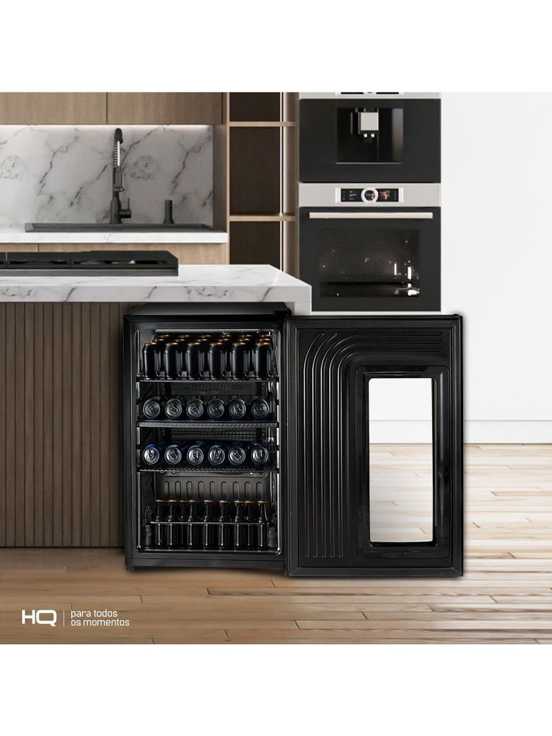 Cervejeira Expositor Vertical HQ 100 Litros Frost Free Inox Titanium HQ-100CEVPVFFI 127V