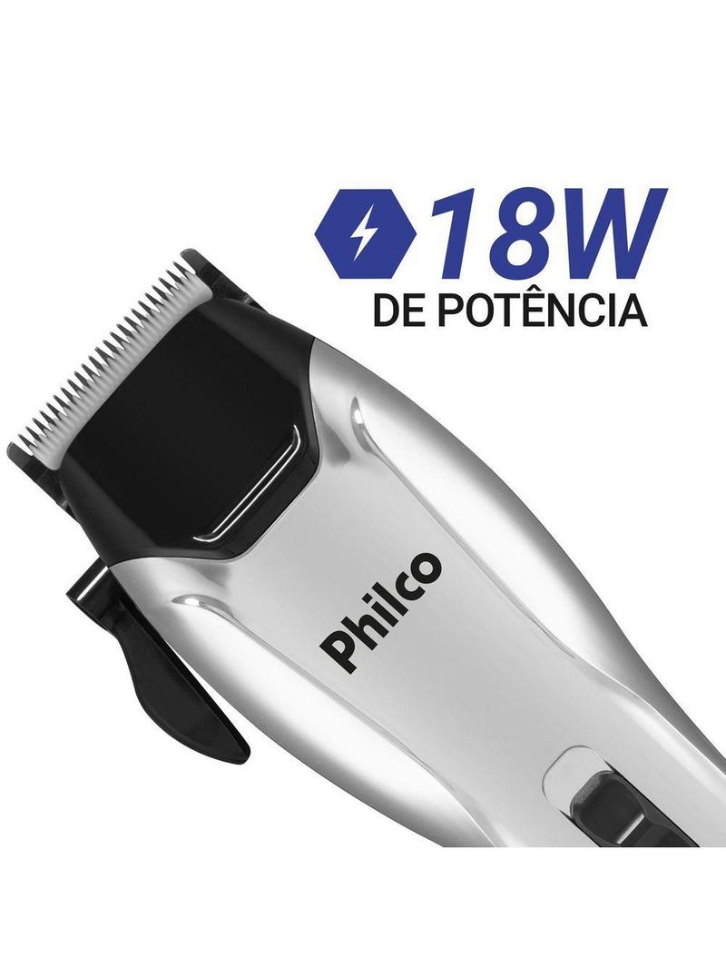 Cortador De Cabelos Philco 9 Acessórios 4 Pentes PCR04 110V