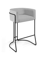 Banqueta Base De Aço Preto Betina D02 Cinza D-315