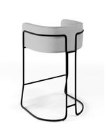 Banqueta Base De Aço Preto Betina D02 Cinza D-315