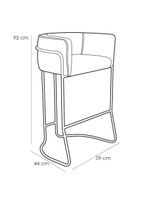 Banqueta Base De Aço Preto Betina D02 Cinza D-315