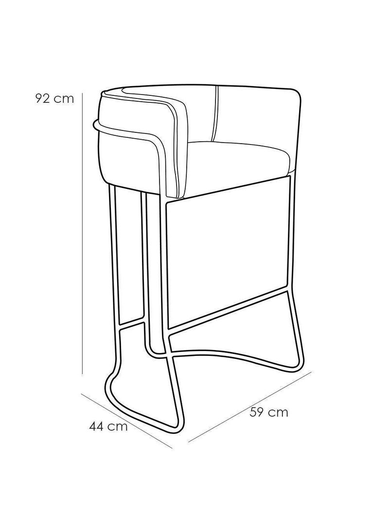 Banqueta Base De Aço Preto Betina D02 Cinza D-315
