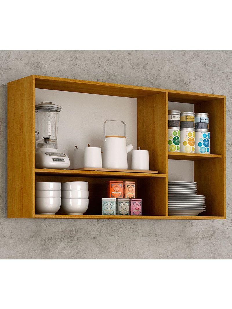 Armário Aéreo Cozinha 3 Portas Maísa Cinamomo/Off White