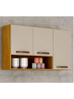 Armário Aéreo Cozinha 3 Portas Maísa Cinamomo/Off White