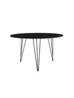 Mesa Jantar Redonda 110Cm Preta Clips 3 Pés Com 4 Cadeiras Eames Eiffel Pretas Ferro Preto