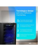 Adega De Vinhos Compressor HQ 75 Litros 24 Garrafas Preto HQ-AV24H 110V