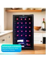 Adega De Vinhos Compressor HQ 75 Litros 24 Garrafas Preto HQ-AV24H 110V