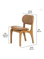 Kit 2 Cadeiras De Jantar Estofada Rafine Madeira Castanho Impermeável Marrom