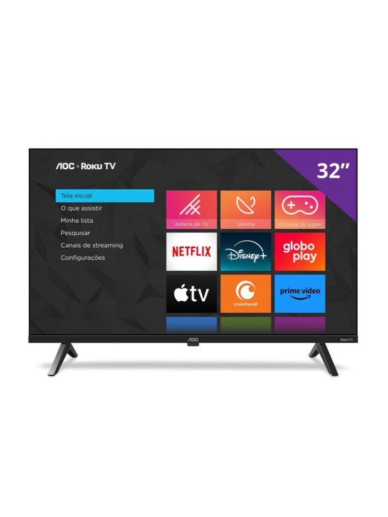 Smart TV AOC Roku 32 DLED HD Dolby Audio 32S5045/78G Preto Bivolt