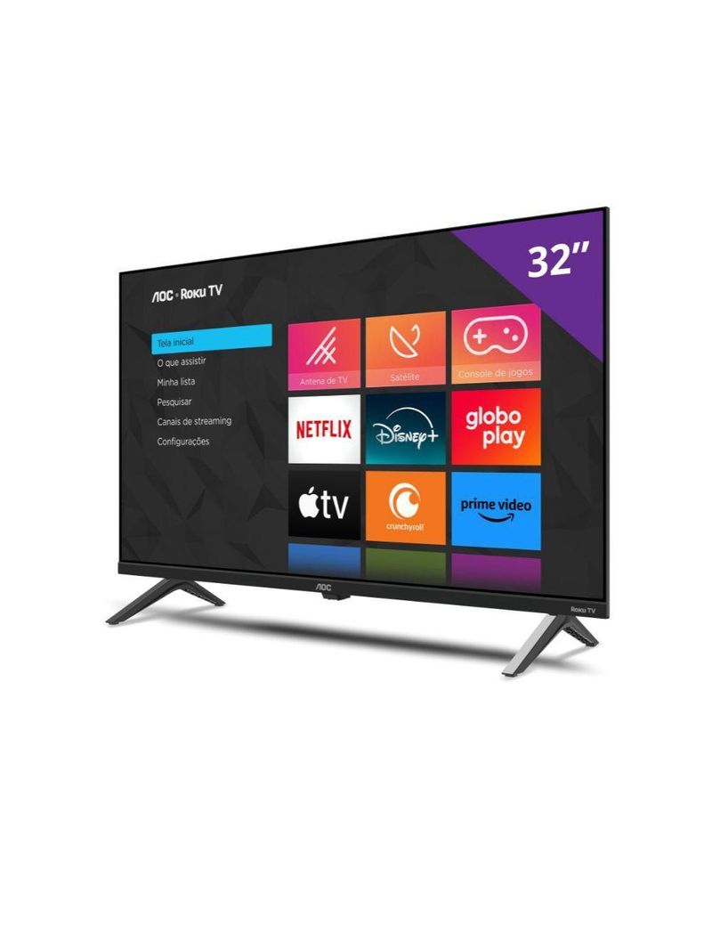 Smart TV AOC Roku 32 DLED HD Dolby Audio 32S5045/78G Preto Bivolt