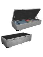 Cama Box Baú Solteiro Suede + Colchão De Espuma D33 - Serene - 88cm Cor:cinza