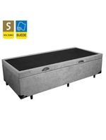 Cama Box Baú Solteiro Suede + Colchão De Espuma D33 - Serene - 88cm Cor:cinza