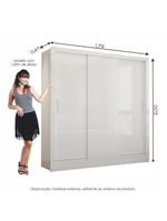 Guarda Roupa Casal Fortaleza 3 Portas Carioca Móveis Branco