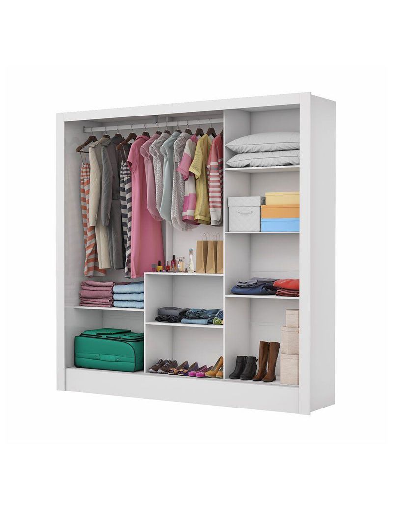 Guarda Roupa Casal Fortaleza 3 Portas Carioca Móveis Branco